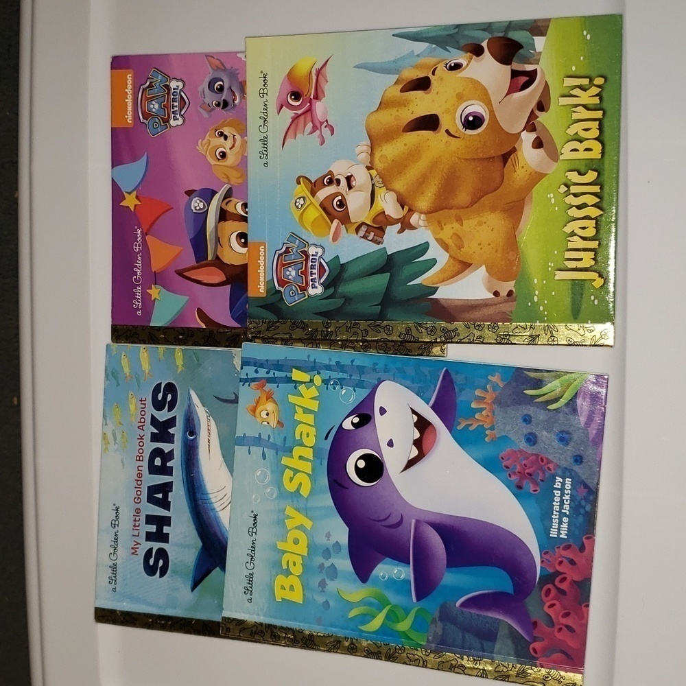 4 Little Golden Books Sharks, Baby Shark, Paw Patrol NEW!